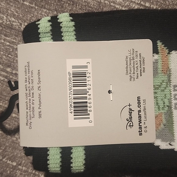 NWT Star Wars the Mandalorian 2 pairs of crew socks Size 6 1/2 - 12 - Picture 3 of 3